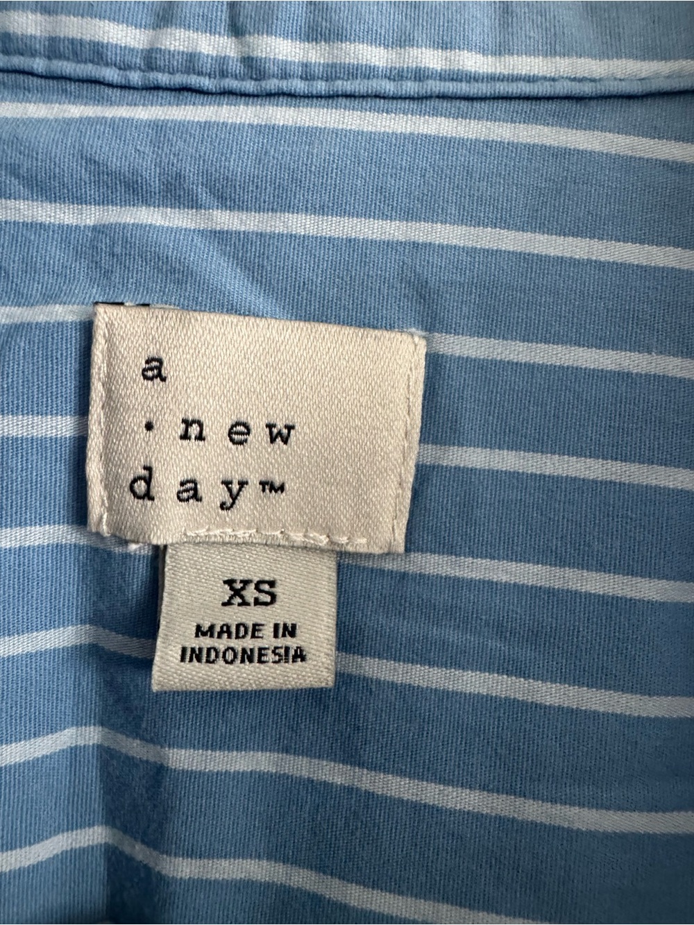 A New Day Light Blue Pinstripe Button-Up Shirt - Picture 2 of 3